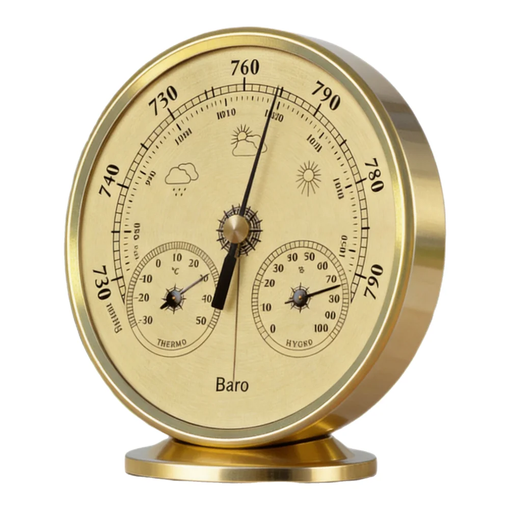 Mechanical 130MM Weather Station 3 in 1 Thermometer Hygrometer Barometer for Home and Outdoor Use Measuring Weather Conditions