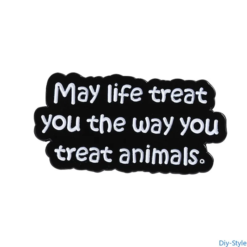

Simple Animal Care Quotes Badge Brooch Clothing Accessories Backpack Alloy Brooch Badge Enamel Lapel Pins Wholesale