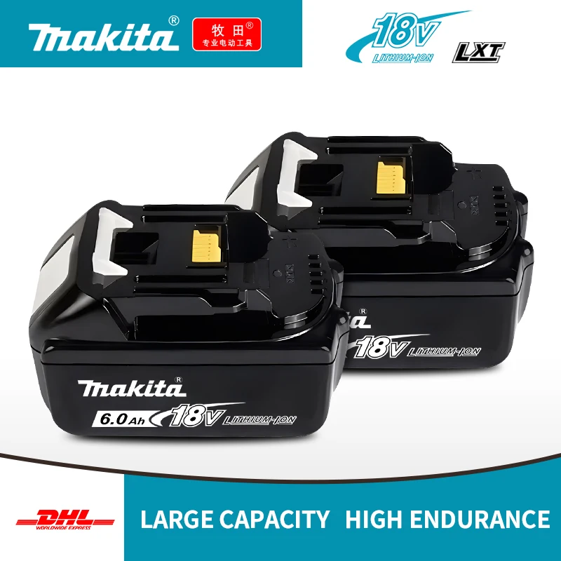 Makita battery, rechargeable 18V6.0Ah lithium battery, Makita 18V BL1840, BL1830, BL1850, BL1850B original Makita tool battery