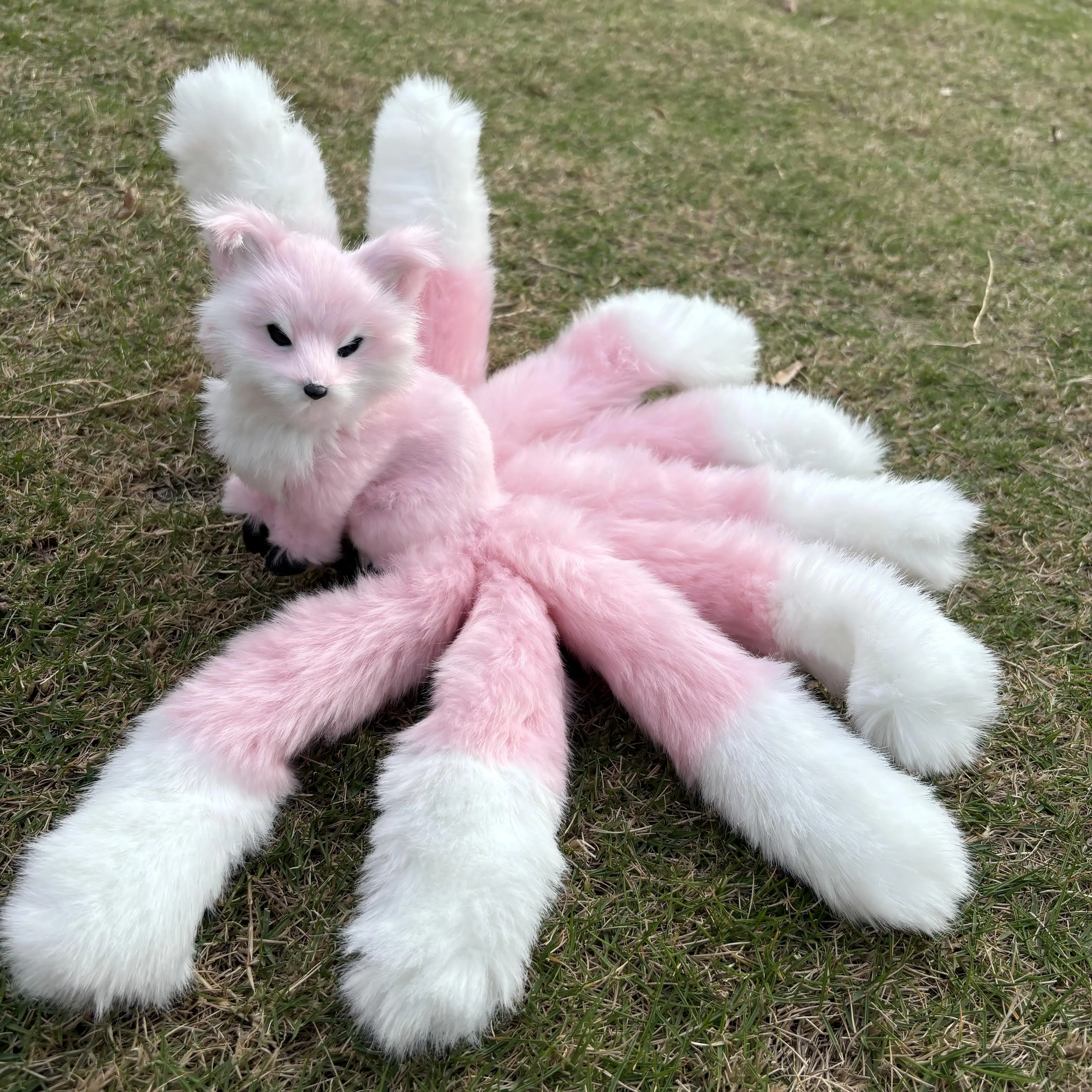 30cm bonito raposa de nove caudas brinquedo de pelúcia kawaii kitsune boneca animal de pelúcia macio decoração de mesa de casa presente fofo ideal para todas as idades