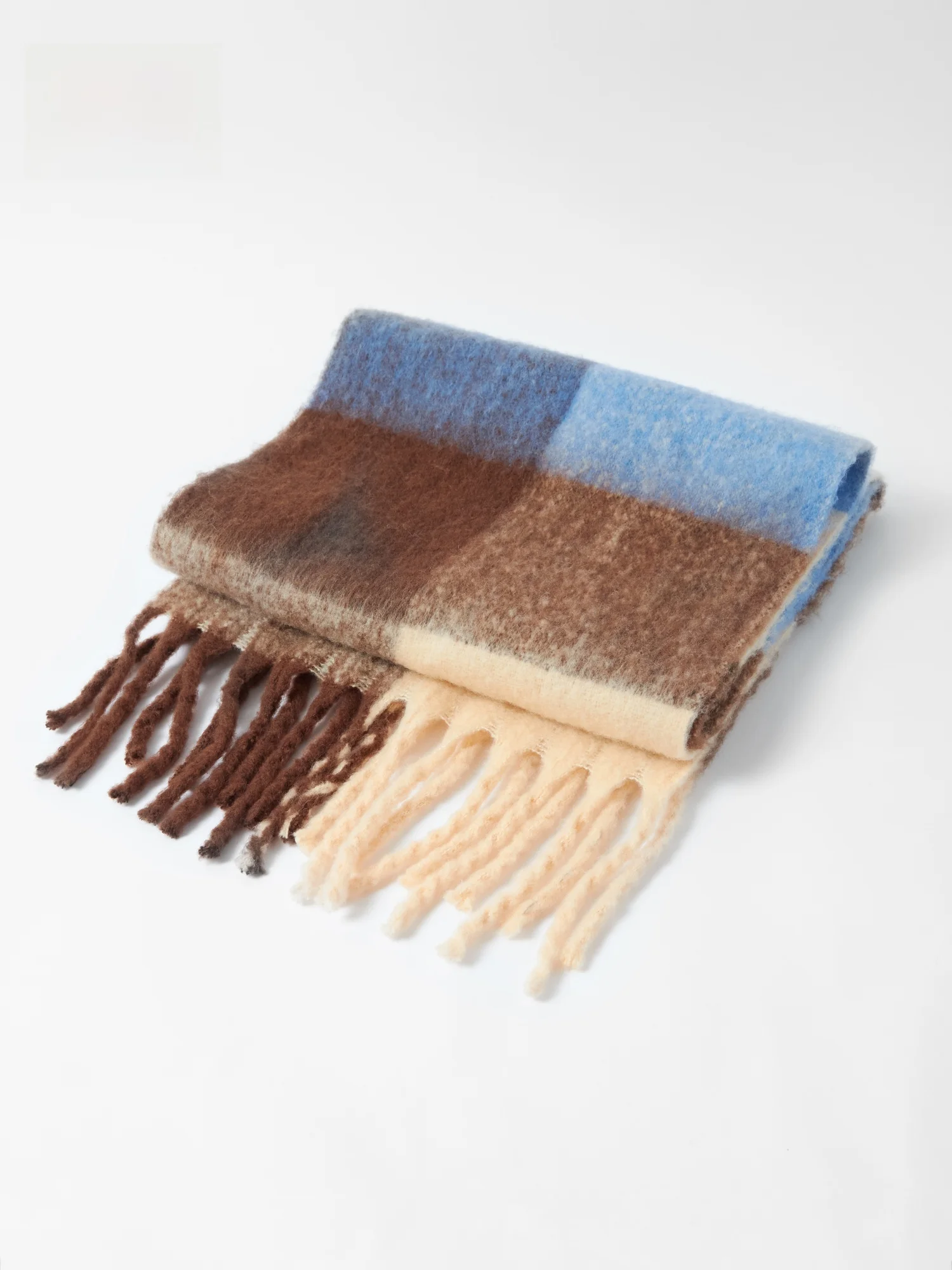 Echarpe-rayee-ele-busin-par-yves-saint-laurent-collection-hiver-melange-polyester-et-laine-details-a-pompons-accessoire-de-mode-pour-femme