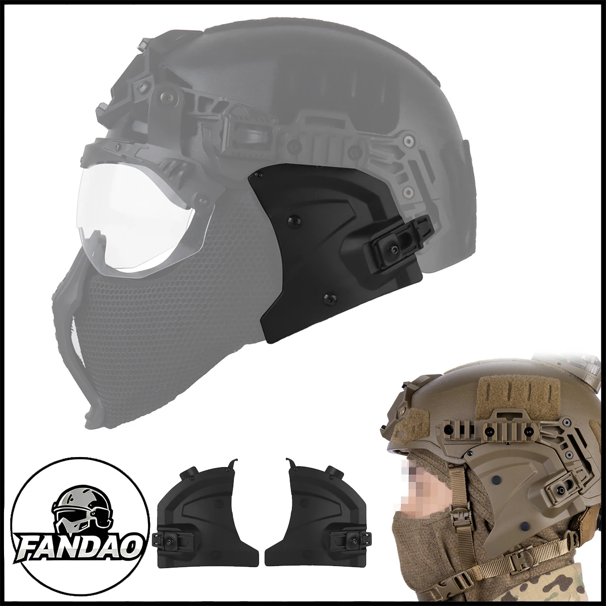 خوذة الادسنس التكتيكية غطاء جانبي غطاء حماية الأذن Airsoft الألوان اطلاق النار CS ألعاب واقية غطاء للأذنين لخوذة ويندي