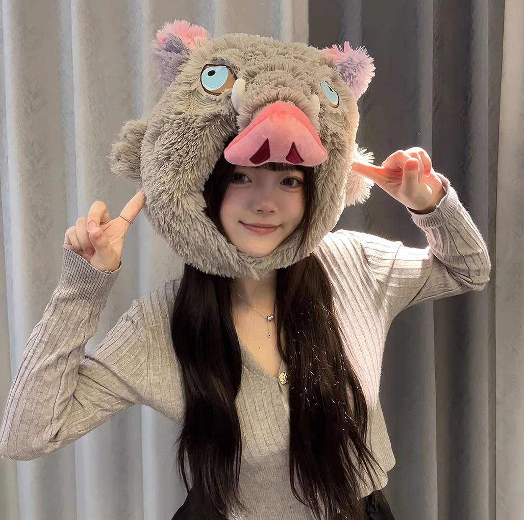 Demon Slayer японский реквизит для косплея одеяло с капюшоном Hashibira Inosuk плюшевое одеяло мультфильм мягкий аниме дикий кабан теплый плащ подарок