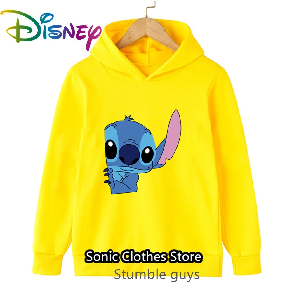 سترة بغطاء للرأس للفتيات من Stitch Disney Fall Kids ملابس رياضية كاجوال بطباعة Lilo & Stitch