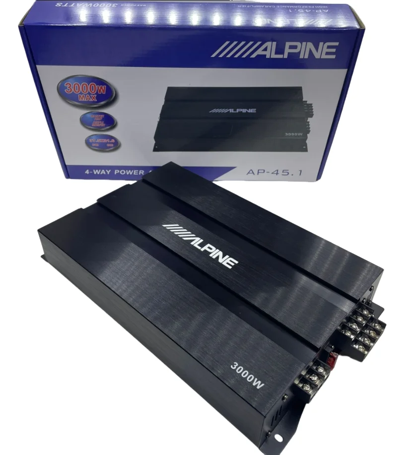 Alpine-A P-45.1 R Series Car Audio Amplifier 4-Channel High Performance MOSFET Amplifier 3000W Max Power for Sound System