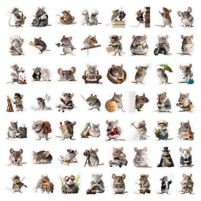 Autocollants décoratifs Graffiti créatifs souris de personnalité de dessin animé 50 pièces