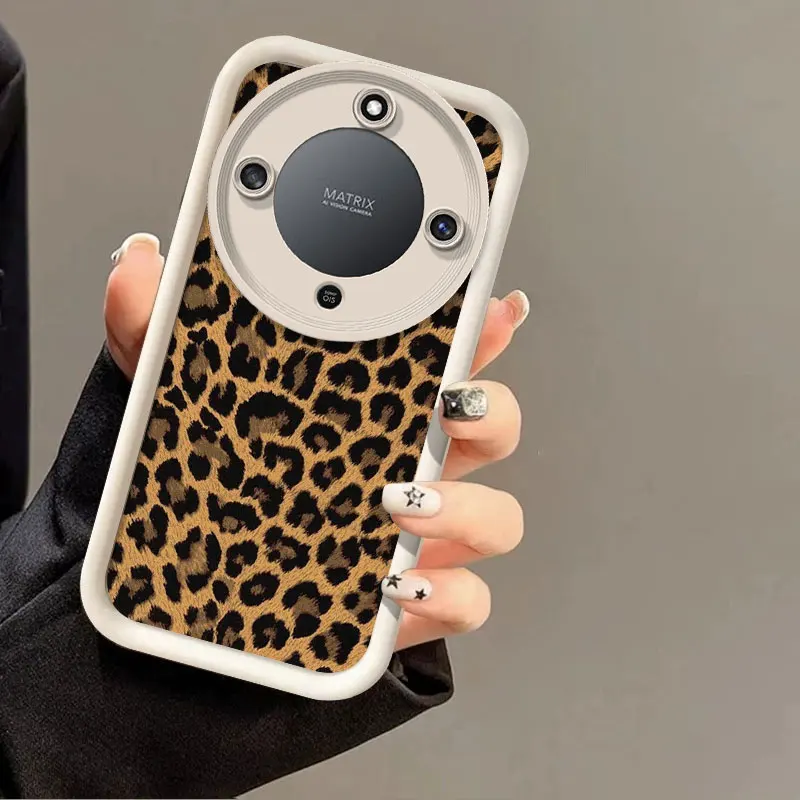 Flexible Silicone Case For Honor X9d Protective Cover Shockrpoof Leopard Print Cover Funda