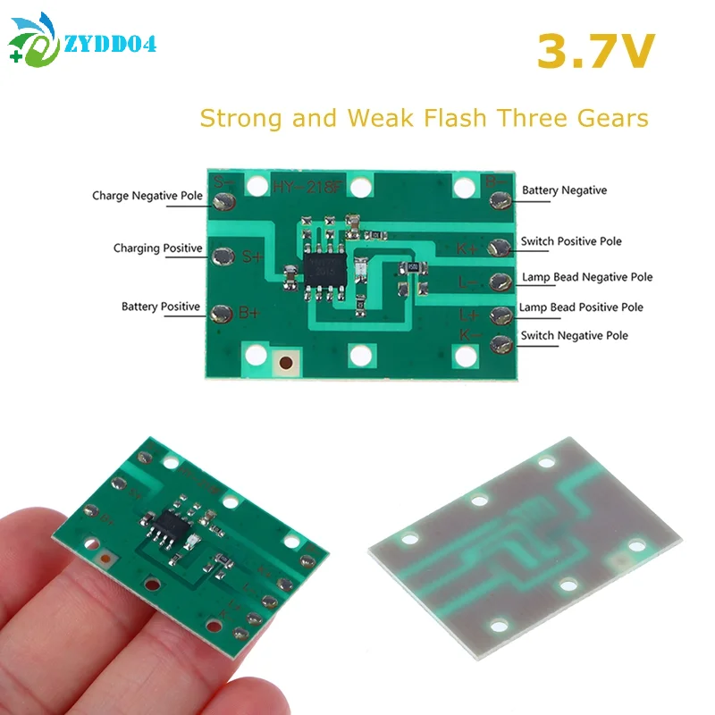 ●1PCS Universal 3.7V LED Headlamp Circuit Board Strong and Weak Flash Three Gears DIY Electronic Component