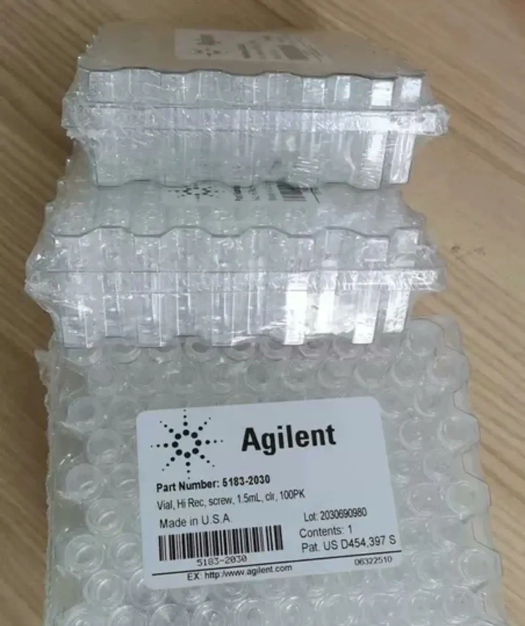 FOR Agilent 5183-2030 1.5ML Sampler Ponited Bottle 30UL 100PCS/Pack