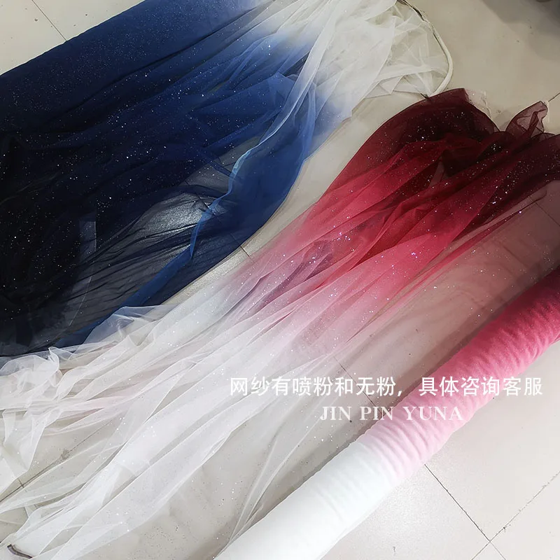 Gradient Mesh Fabric Soft Transparent Material Designer Handmade DIY Dress Wedding Decoration Wholesale Cloth By The Meter