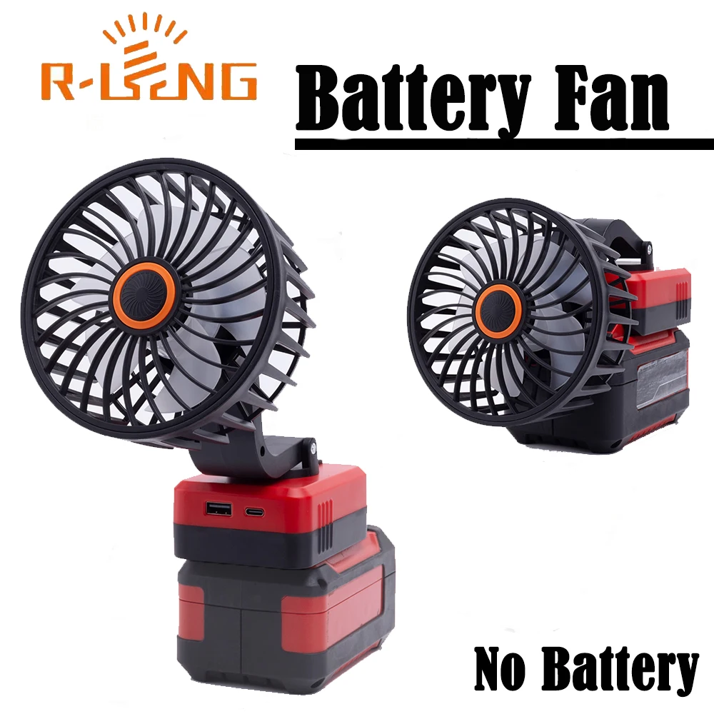 

Портативный вентилятор для строительных площадок, совместимый с аккумуляторами Ozito 18V PXC Li-ion, с USB-портами для зарядки, для использования на улице и в мастерских, 180° ° Регулируемый вентилятор для мастерской