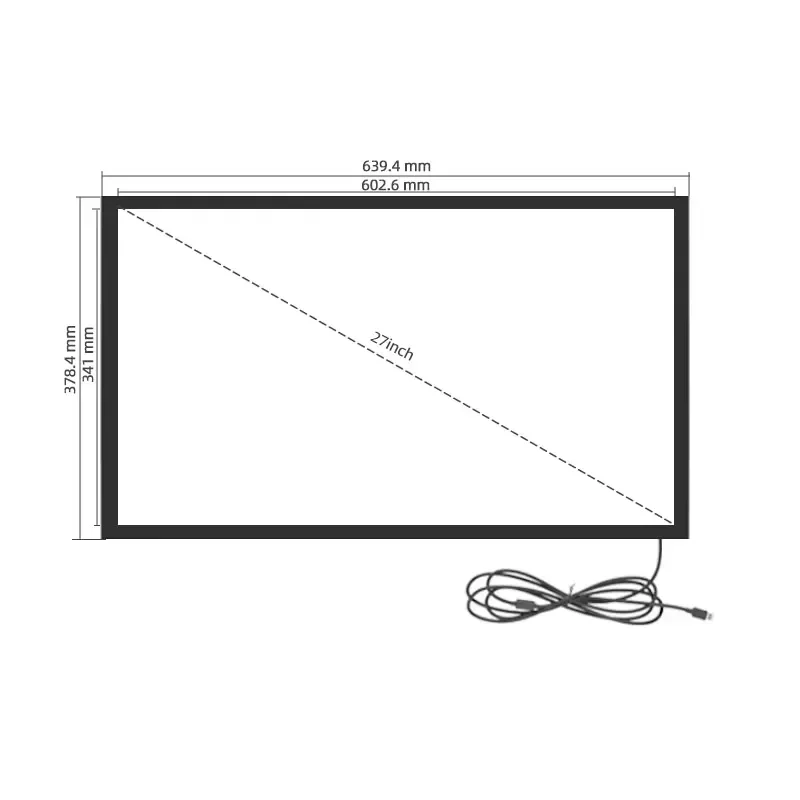 27 Inch Infrared Touch Screen Monitor 20 Point Multi Touch USB Interface For Kiosk Digital Signage Interactive Display Panel