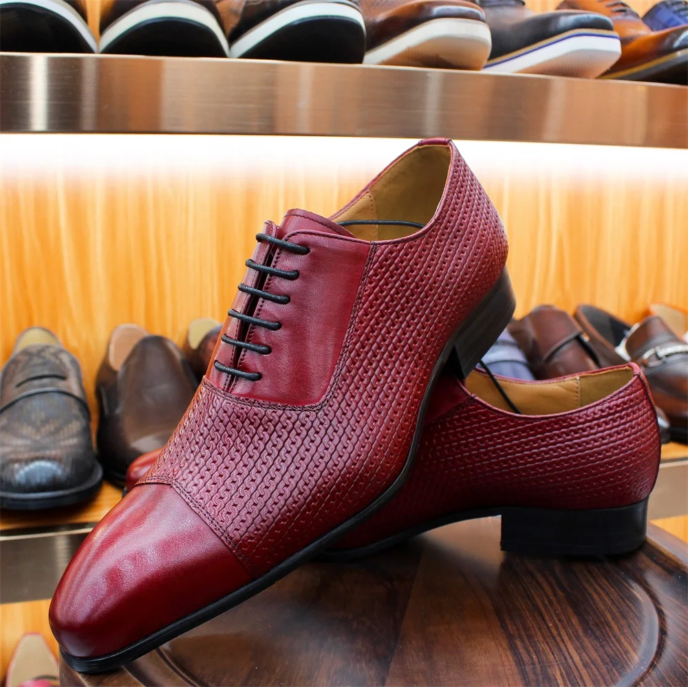 Luxury Mens Genuine Leather Handmade Office Wedding Mesh Pointed Toe Lace-Up Oxford Shoes Mens Formal Shoes