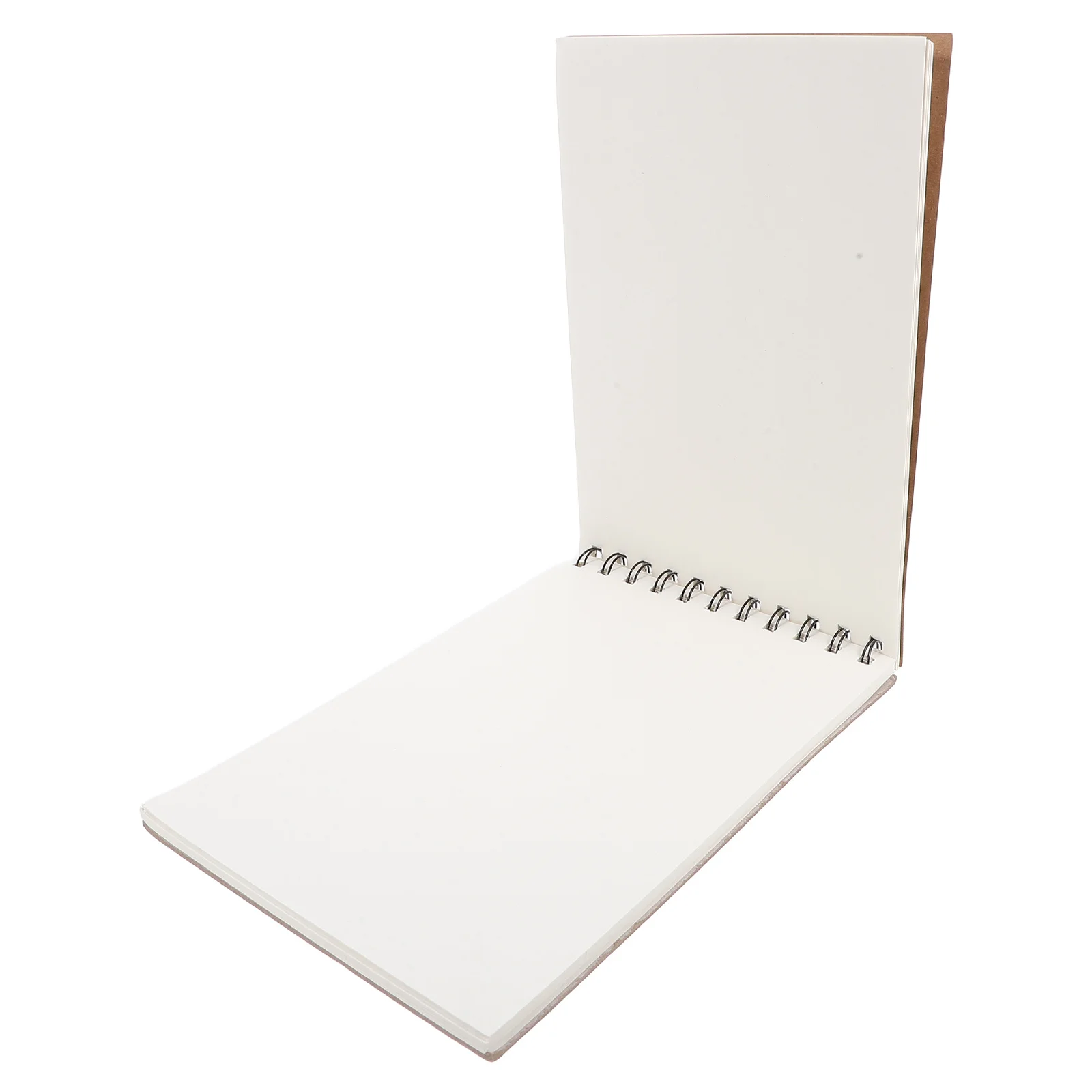 

Blank Journal Notebook A5 Portable Kraft Hardcover Spiral Sketchbook Unlined Drawing Paper Pad for Students Sketching