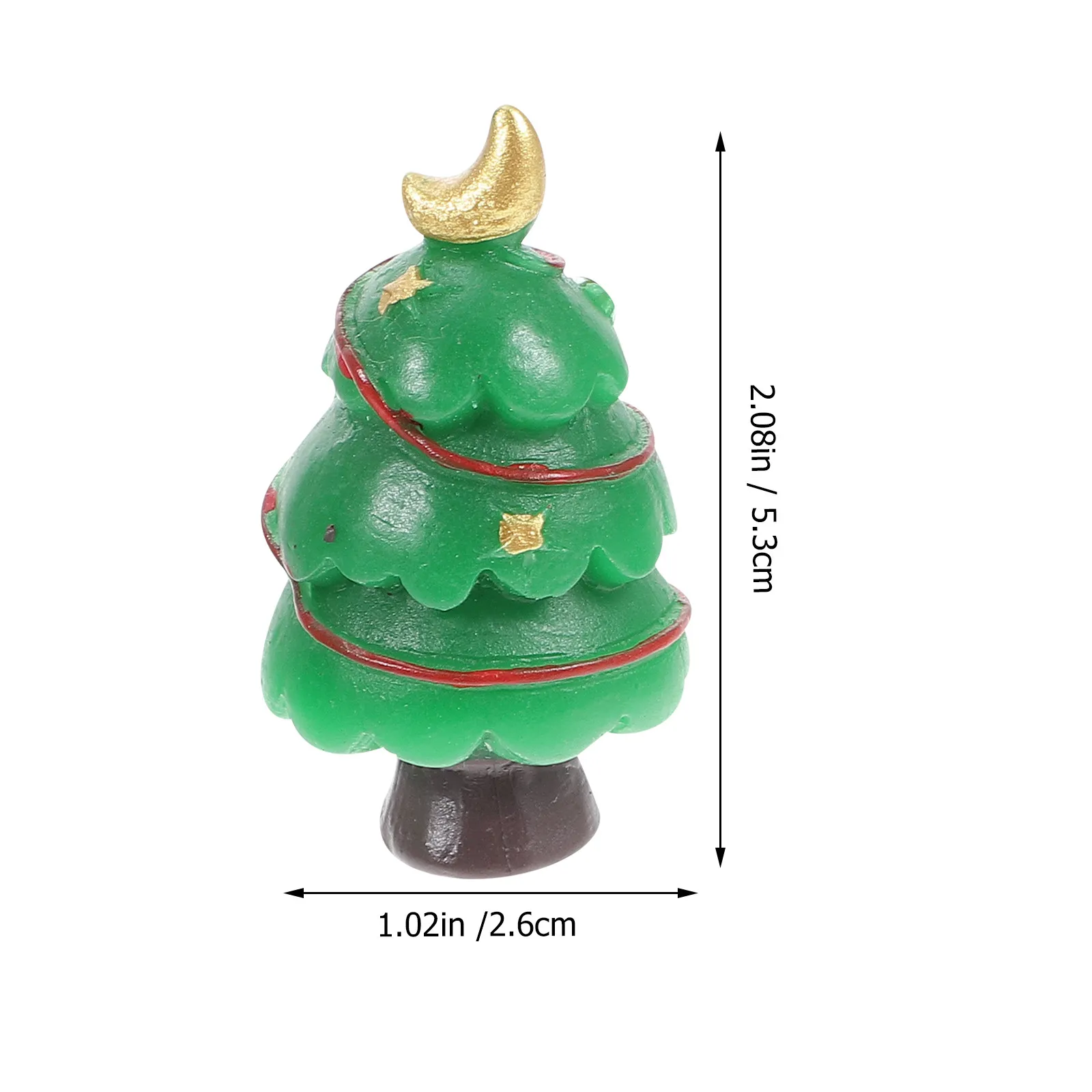 7Pcs Micro Landscape Ornament Christmas Tree Resin Miniature Snow Scene Decoration Home Decor Craft Holiday Adornment