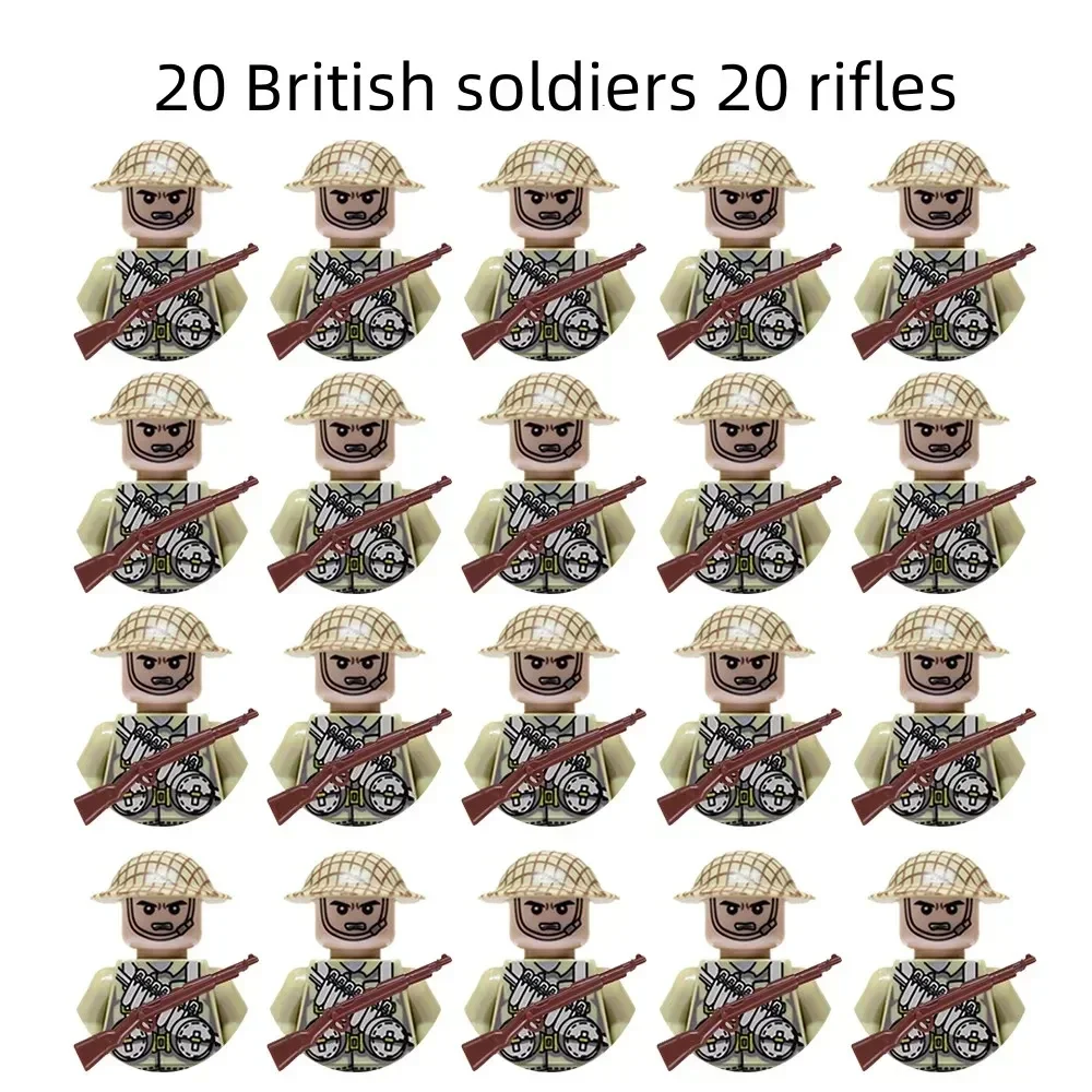 20 Stück WWII Sowjetische Soldaten Militärfiguren, Armee-Männer Bausatz-Modellspielzeug, Schlachtfeld-Kampf-Sammlung, Militärisches Geschenk – Detail 2
