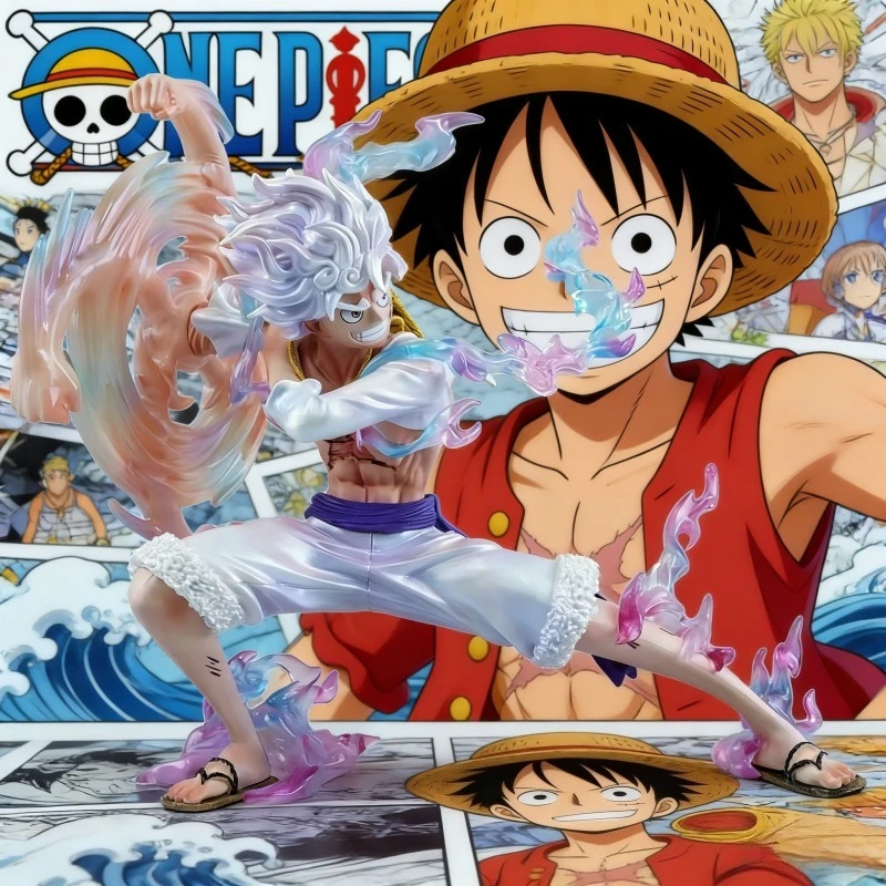 19 cm große, modische Cartoon-Figur aus One Piece: Luffy mit schwingenden Armen, PVC-Actionfigur, Sammlermodell, Puppe, trendiges Spielzeug, Statue, das beste Geschenk