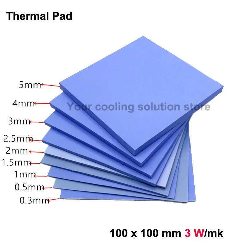 Good 3W/MK High Quality Thermal Pad 100X100mm CPU Heatsink Cooling Conductive Silicone Pad