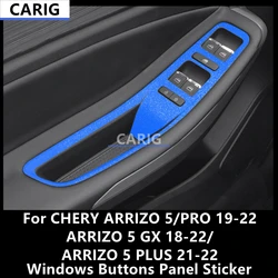 For CHERY ARRIZO 5/PRO/PLUS Windows Buttons Panel Sticker Carbon Fiber Pattern Protective Film Interior Modification Accessories