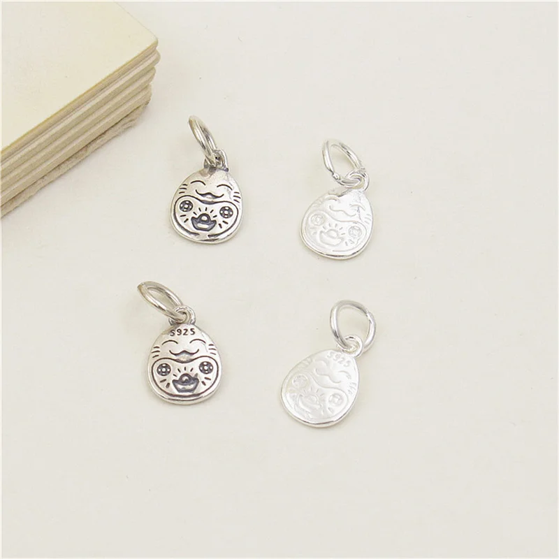 100% Real Sterling 925 Silver Accaccessories Caicai Cat Charm Pendant For Bracelets and Necklaces Key Diy Material for Jewelry