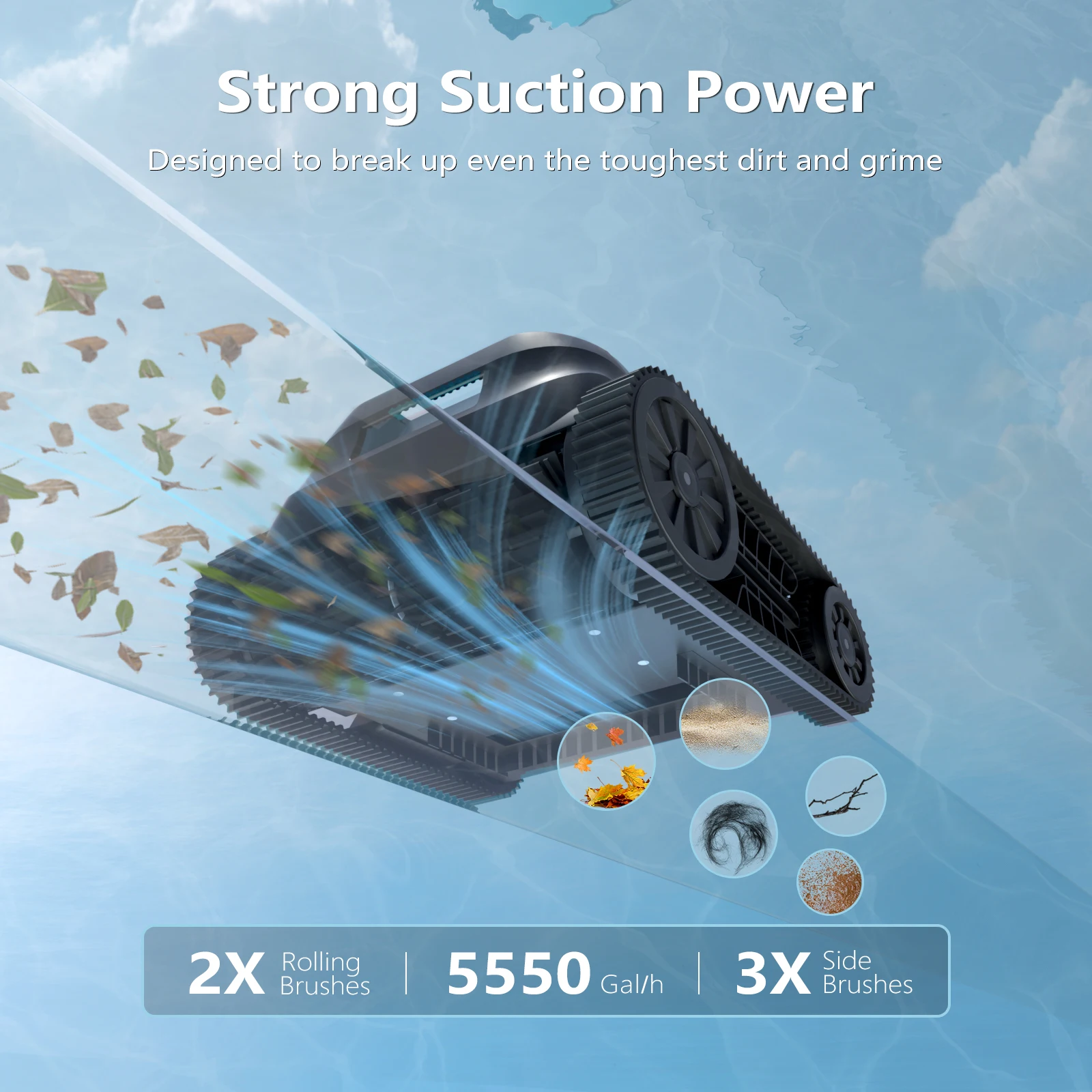 High Quality Outdoor Swimming Pool Cleaning Robot Efficient Automatic Vacuum Tool for Pool Maintenance