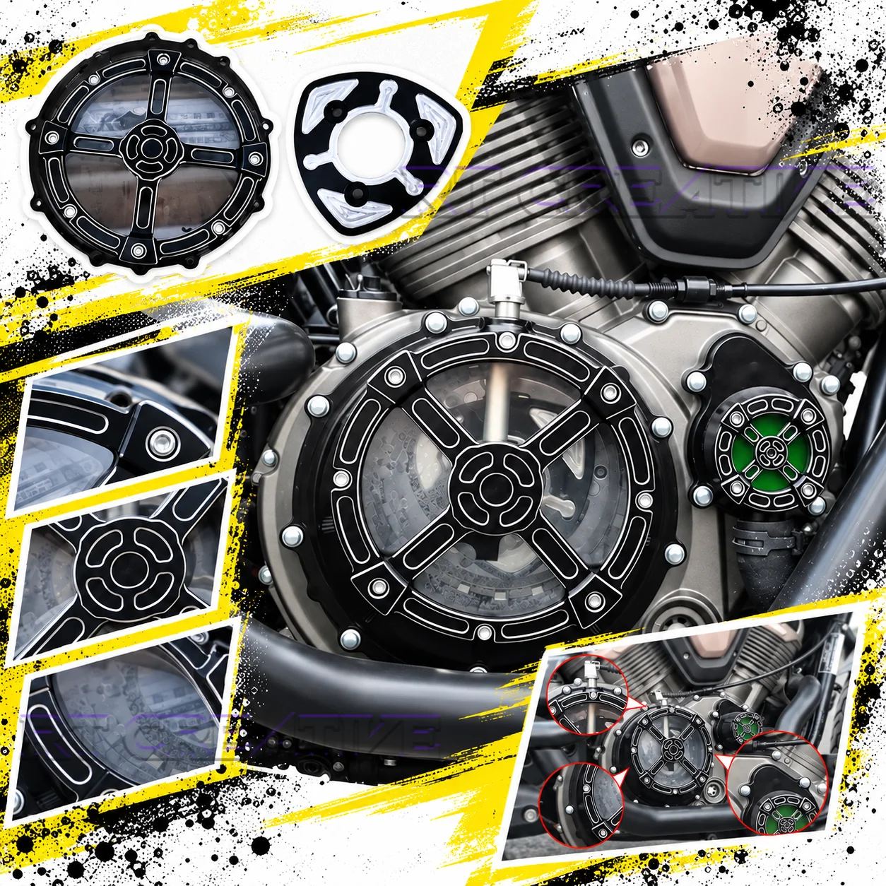 Modified Transparent Clutch Cover Water Pump Shell Instrument Panel Cover Motorcycle Kit For BENDA Napoleonbob 500