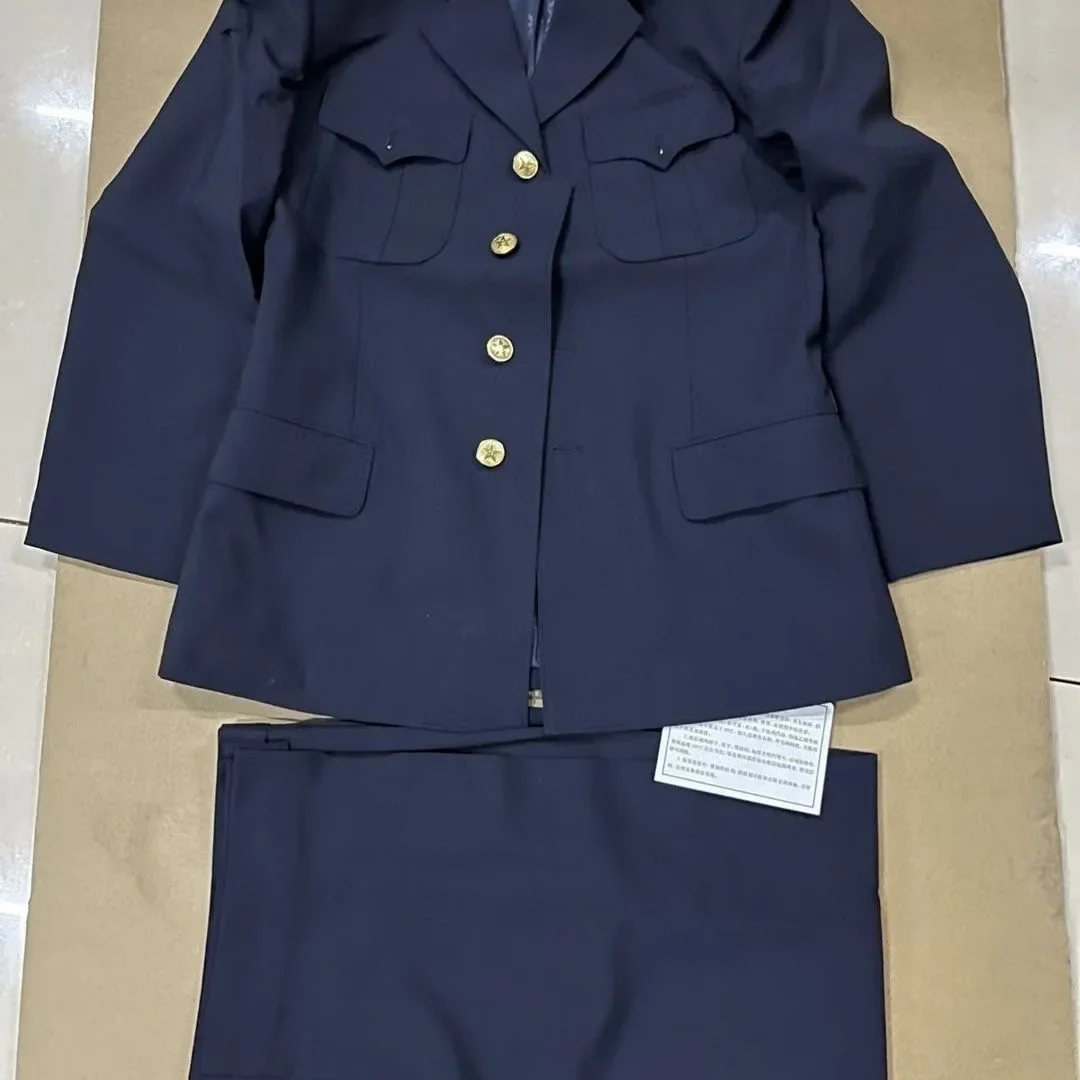 중국 선원 유니폼 87년대 빈티지 정장 봄 네이비 블루 색상 비공식 남성