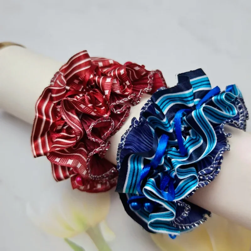 

Patchwork Elastic Hair Ties Rose Flower Multicolor Shiny Striped Hair Bands for Women Hairscrunchies Scrunchie Pack accessories