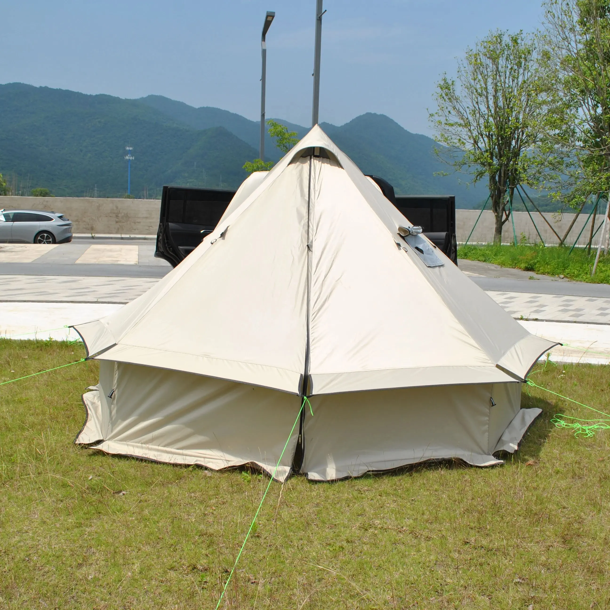 

Outdoor Car Rear Tent Camping,4 Seasons Latest Mongolia Yurt Tent for Travel/Hiking, Car Rear Extension Tent Sunshine -Proof