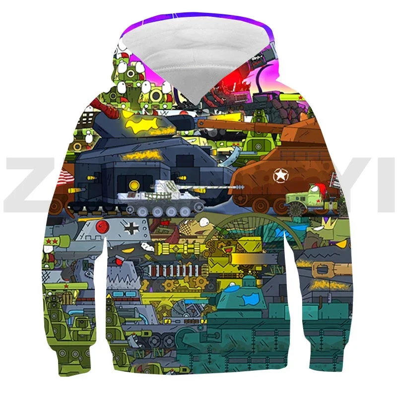 

Kids Cartoon World of Tanks 3D Hoodie Children Anime Gerand Tanks Student Teens War Thunder Game Plus Size Printed Pullovers