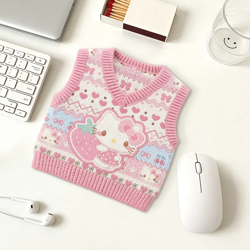 

Kawaii Hello Kitty Knitted Sweater Mouse Pad Sanrio Cartoons Anime Anti-slip Thickened Mousepad Computer HD Desk Mat Mouse Pads