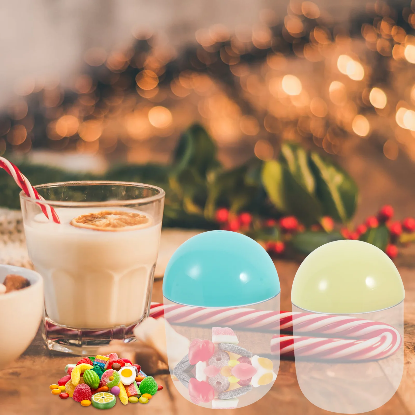 

4Pcs Fillable Round Balls Clear Plastic Packaging Ball for Kids Party Favors Goodie Bags Stuffing Easter Eggs Fillable