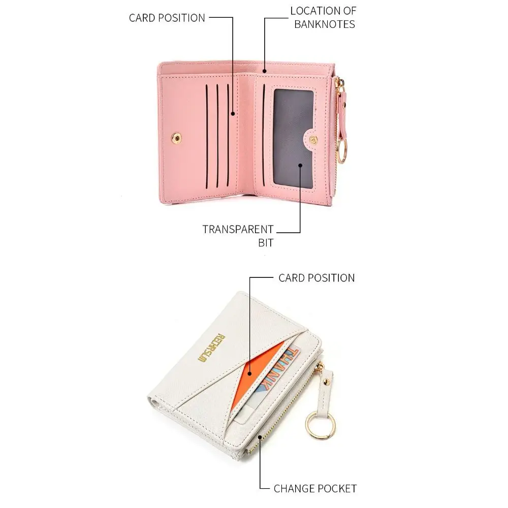 Modisches Accessoire PU-Leder Clutch Kurze Schnalle Münzhalter Mini-Geldbörse Kompakte Kartenhalter für den Täglichen Gebrauch