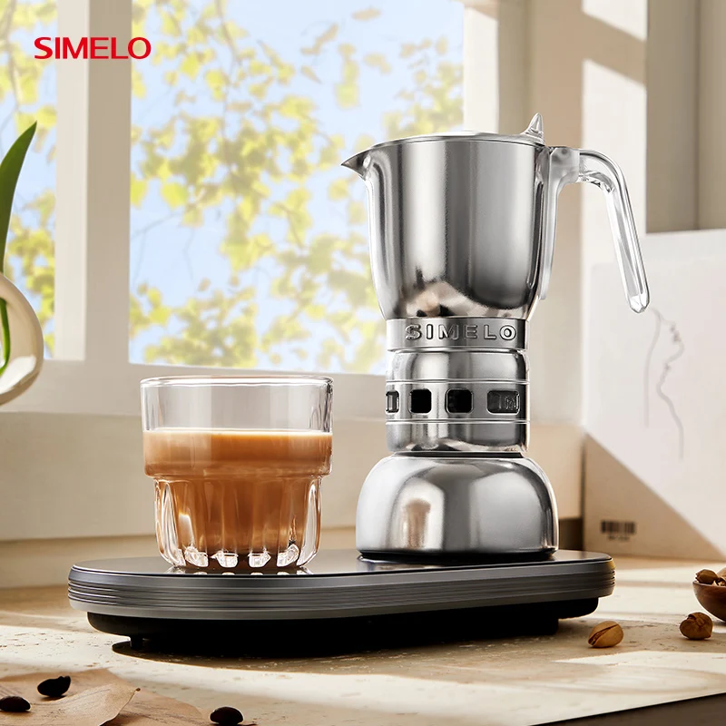 SIMELO Caffettiera moka di alta qualità 170ML Versione con estratto fresco Bollitore per moka per caffè espresso in alluminio per la casa
