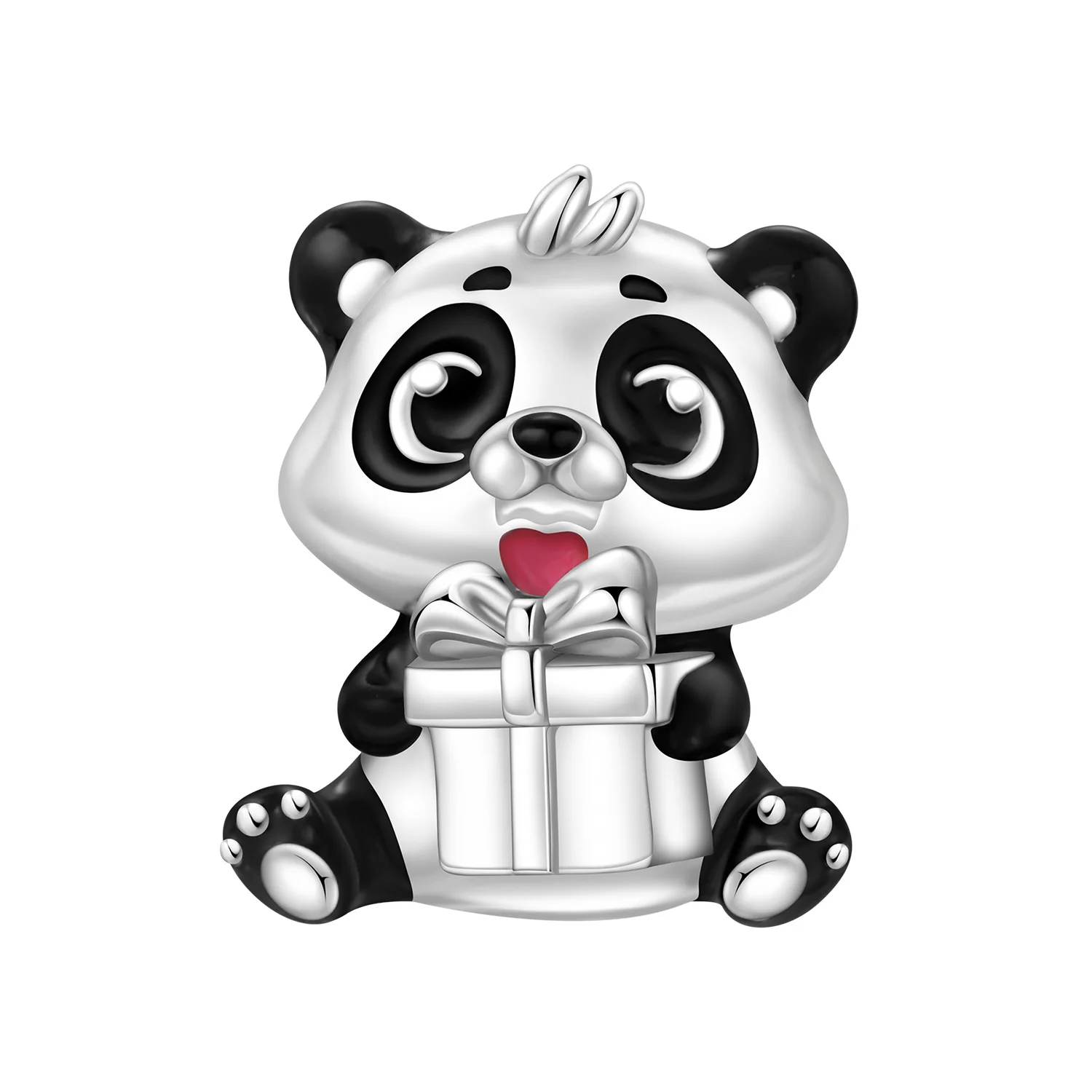 CYCUFF 925 Sterling Silber Geschenk Panda Tier-Anhänger Armband Halskette Charms Passend für Schmuck Party Perlen DIY Edle Geschenke