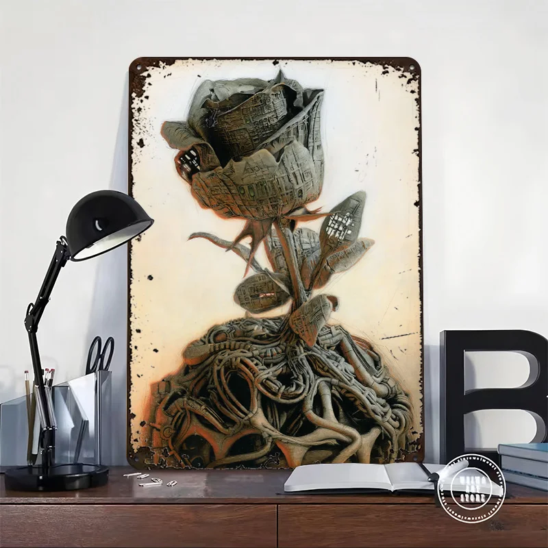 Constant Bloom Personalized 3D Textured Metal Poster Wall Art Tinplate Sign for Gaming Room Decoration Man Garage Decorations