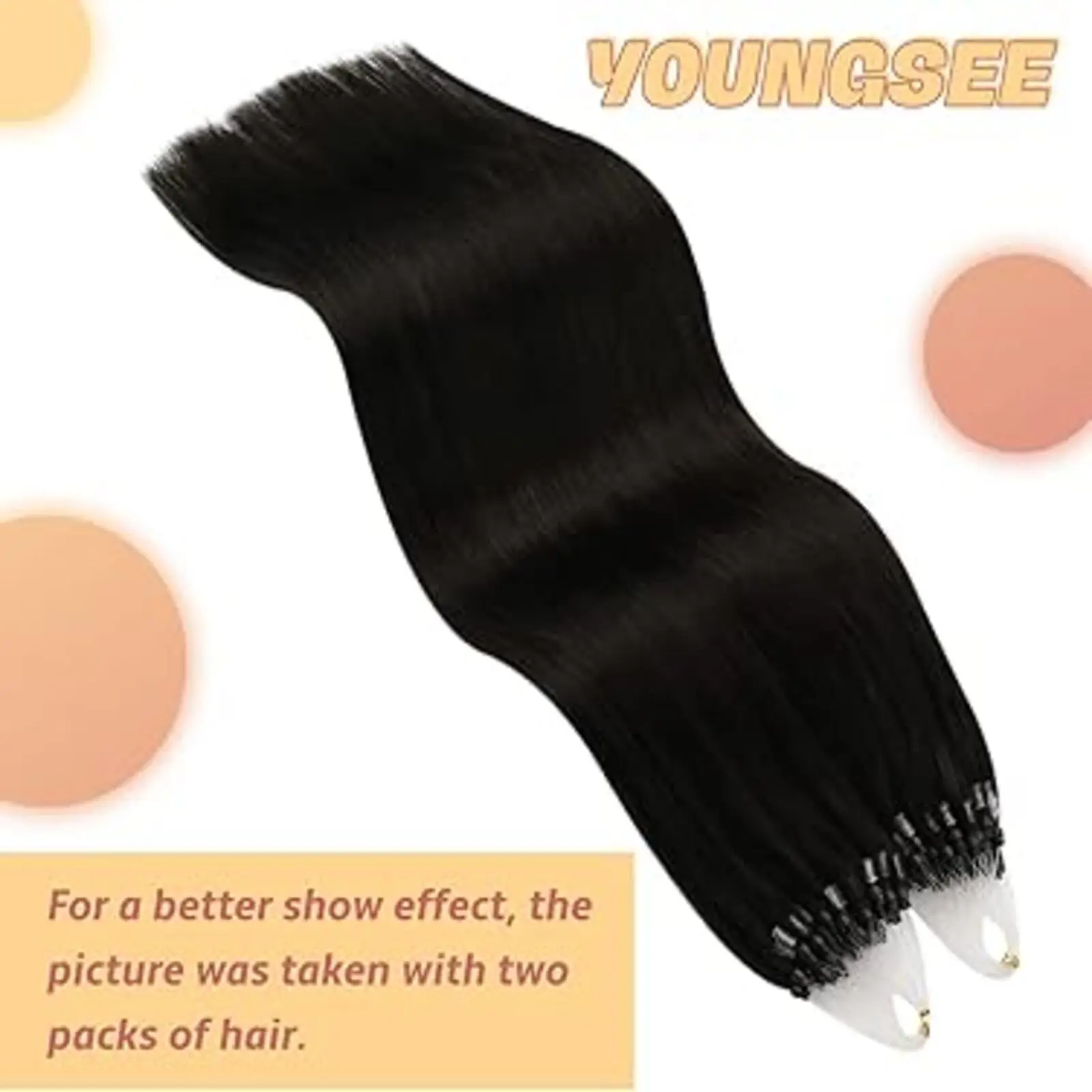 YoungSee Micro Link Hair Extensions Pure Color Cold Fusion Straight Brazilian Remy Hair Extensions 50g/pack 14-24Inch