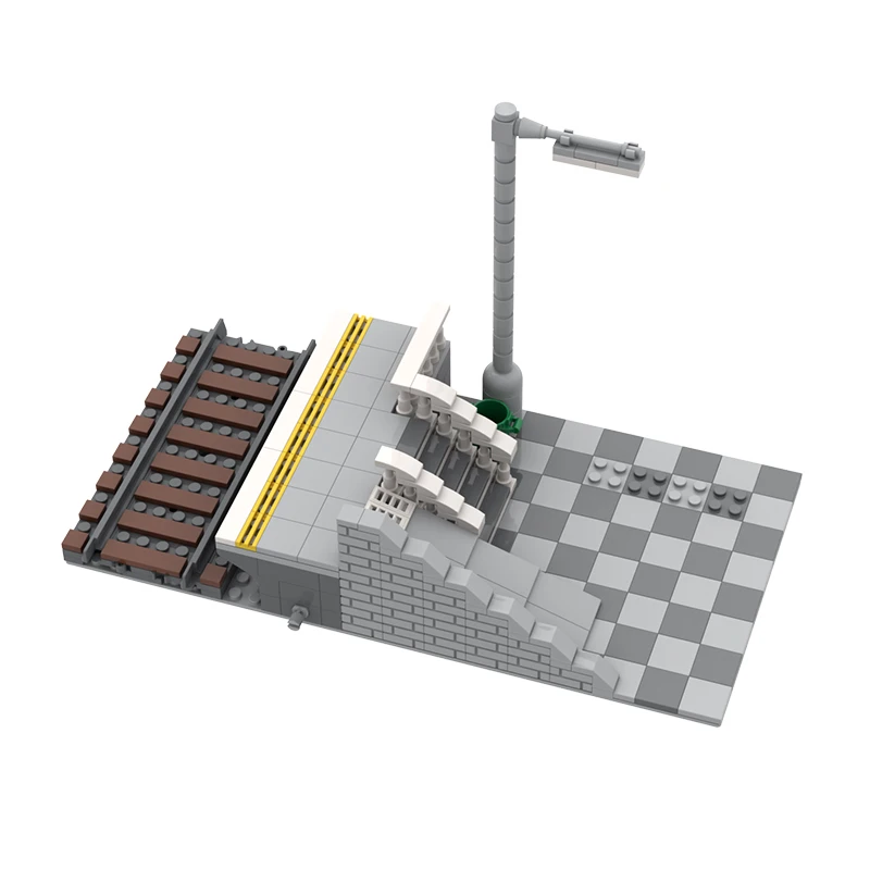 

MOC City Creative Idea Train Platform Train Station Building Blocks Bricks DIY Technical Toys for children gifts