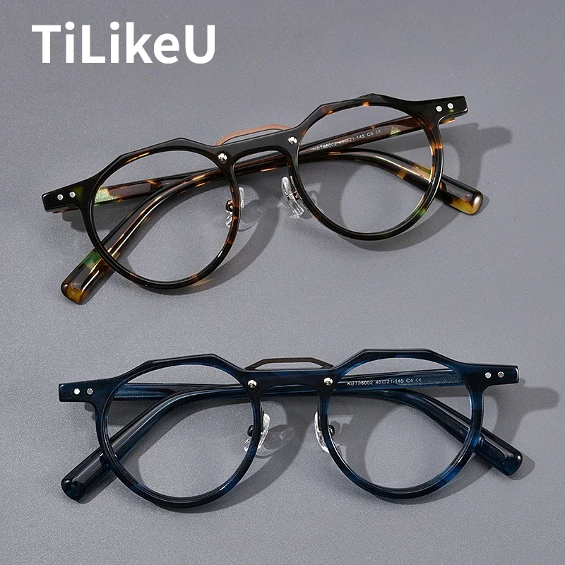 

Japanese Retro Round Glasses Acetate Frame Men Retro Tortoiseshell Handmade Board Myopia Prescription Eyeglasses Frame for Women