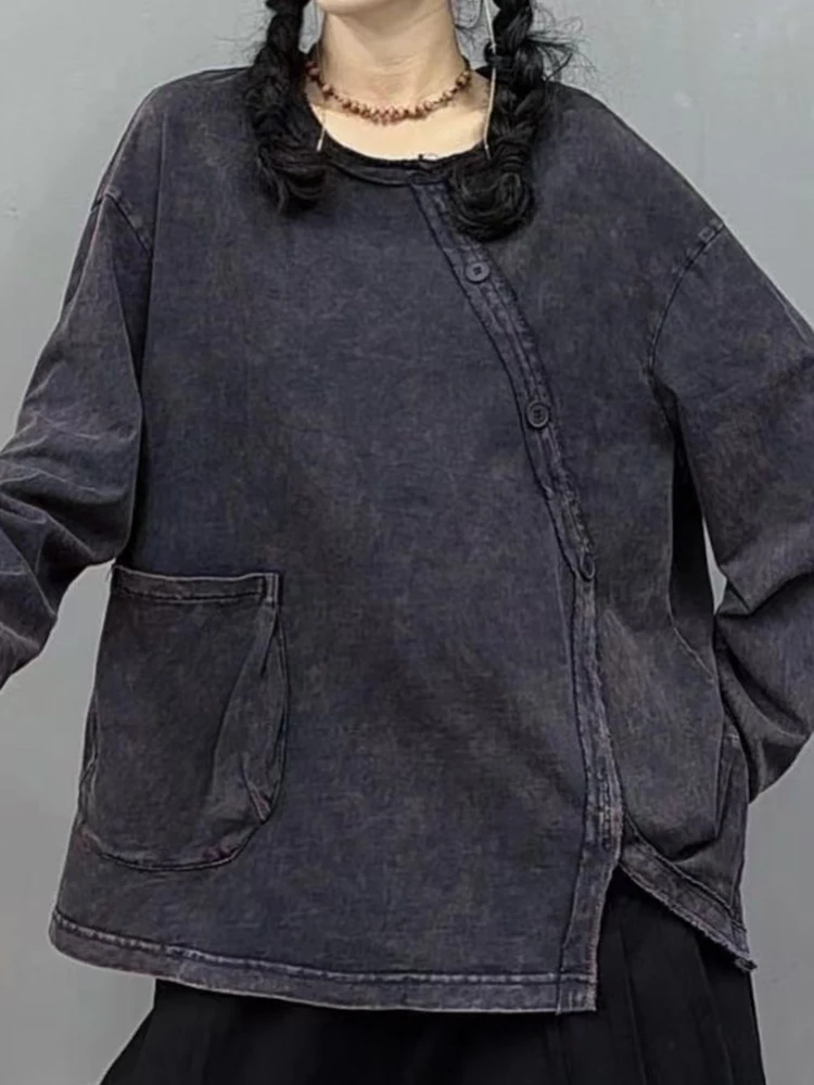Amax luluE Fashion Vintage Womens Spring Tops Luxury Punk Casual Classic Loose Tshirts Harajuku Gothic Cotton Clothes Streetwear