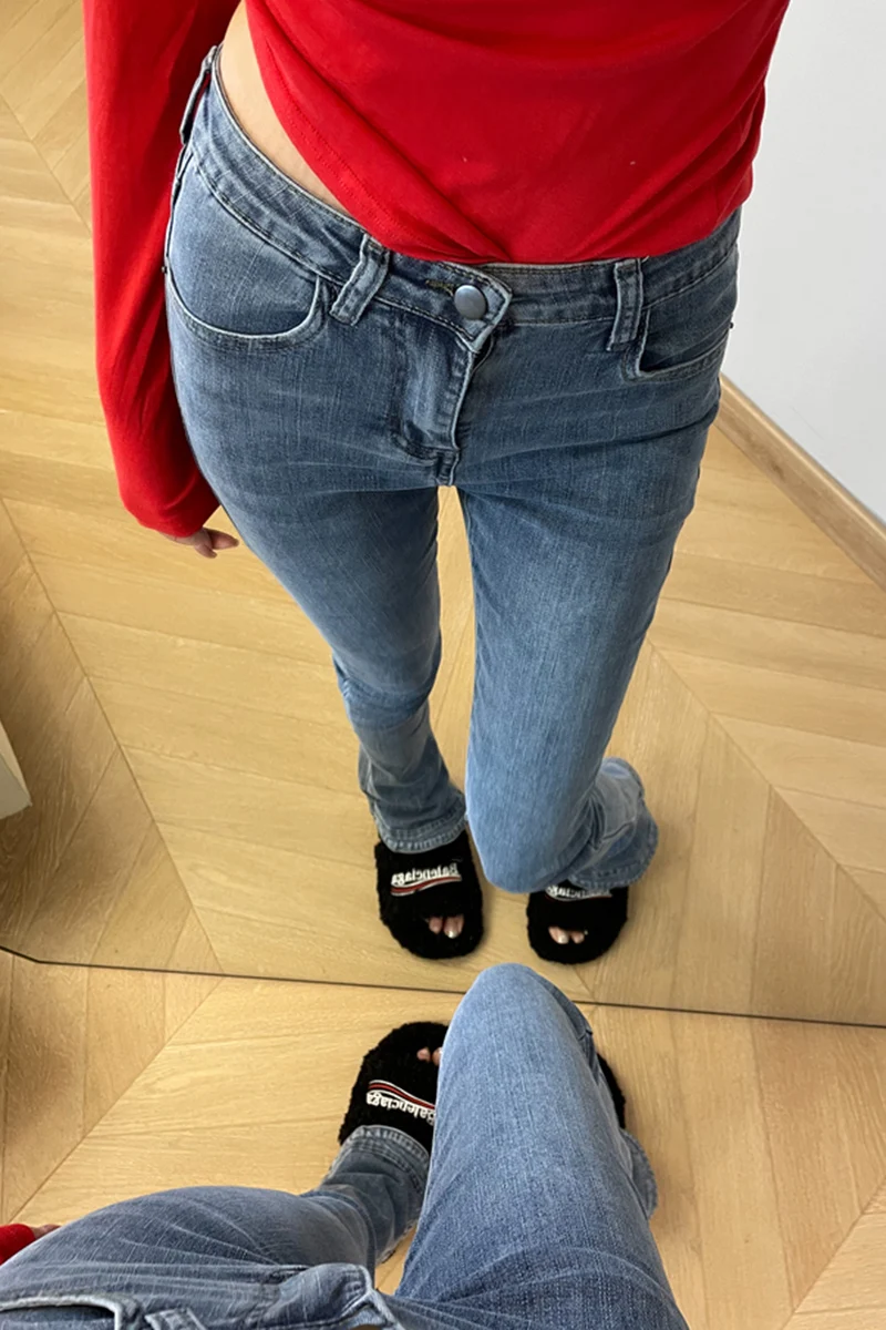 Blue High Waist Bel…