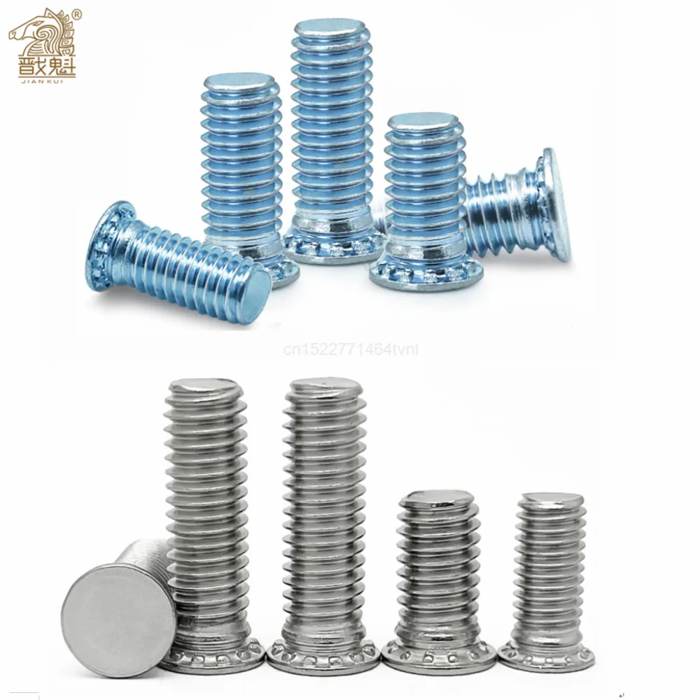 10-50PCS self clinching studs pressure rivet screw zinc plated 304 stainless steel M3 M4 M5 M6 M8 FH/FHS flush head studs