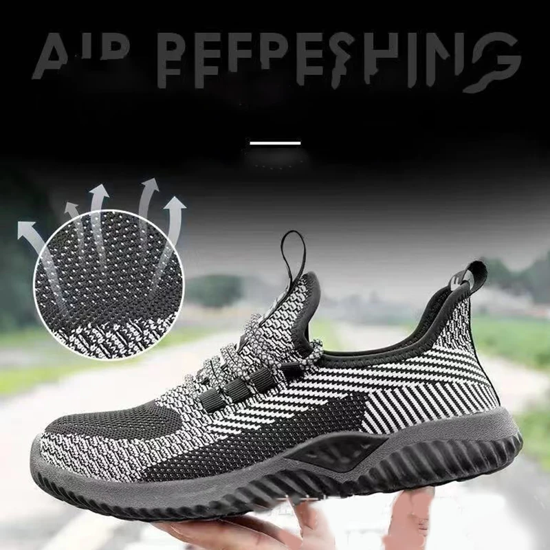 2024 Work Sneakers Men Indestructible Shoes Work Safety Shoes With Steel Toe Cap Puncture-Proof Male Security Protective Shoes