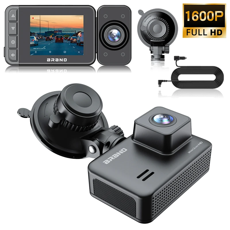 

Встроенная двухканальная видеорегистратор Front 2K и 720P, Full HD, инфракрасное ночное видение, WDR, циклическая запись, режим парковки 24 часа — подарок