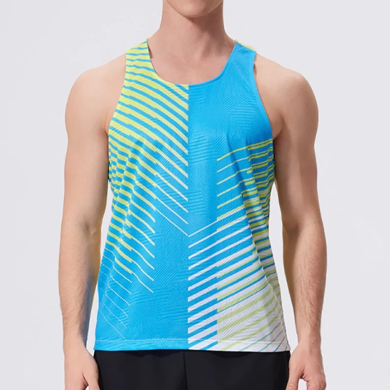 

3D Printed Colorful Stripes Tank Top For Man Color Block Pattern Tees Summer Casual Vest Oversized Sports Streetwear Tank Tops