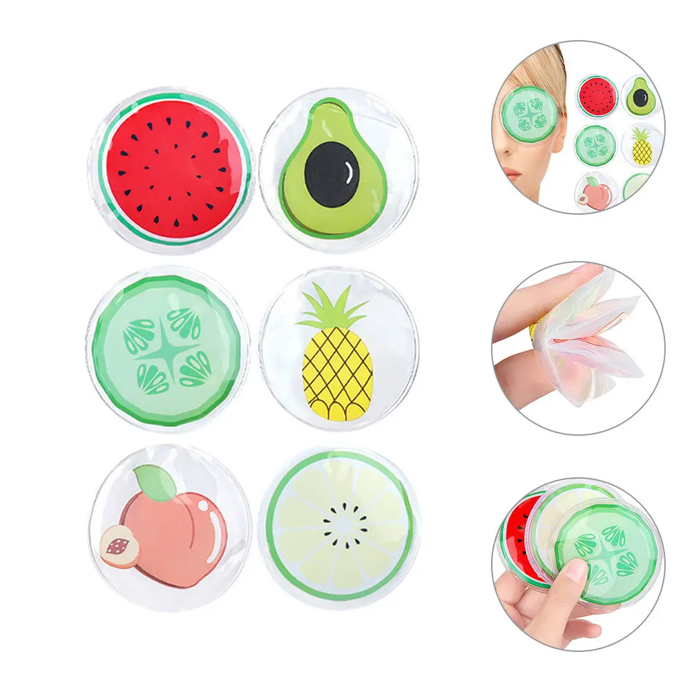 Watermelon-Shaped Cooling Eye Pads, 6pcs Dual Hot & Cold Therapy Gel Masks for Refreshing Summer Relief