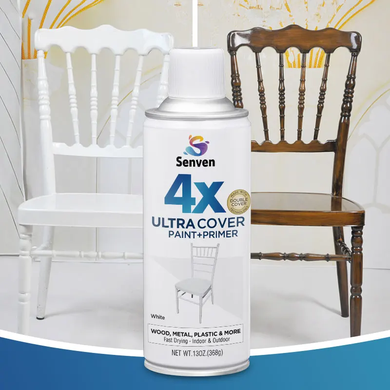 طلاء Senven 4X فائق الغطاء + برايمر 2 حزمة طلاء إيبوكسي برايمر 26 أونصة مقاوم للماء مقاوم للصدأ غير أصفر للزجاج والمعادن والبلاستيك والخشب