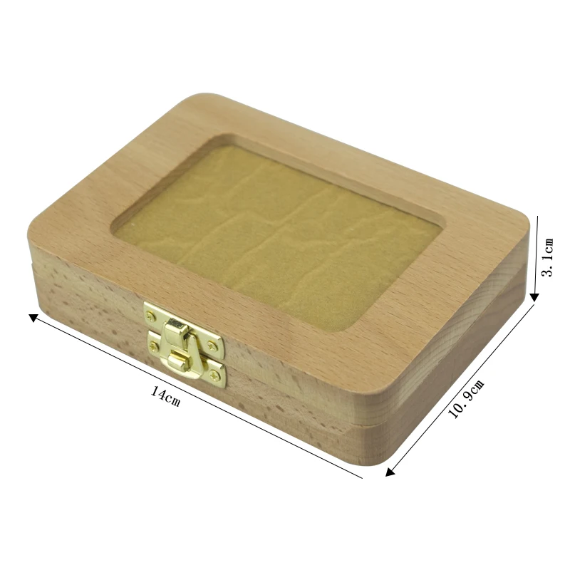 Caja de madera para dientes de bebé, organizador para dientes de leche, Umbilical, Lanugo, inglés, japonés, italiano, español