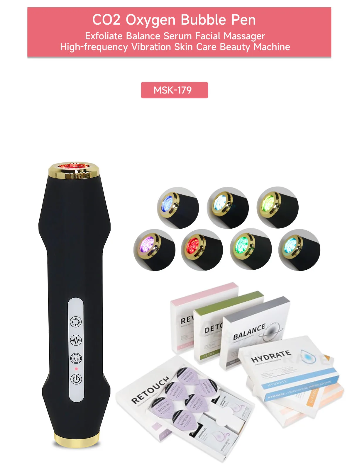 Oxygen Bubble Pen CO2 Oxygen Portable Facial Machine CO2 Gel Facial Skin Care Device Facial SPA CO2 Bubble Oxygen Beauty Machine