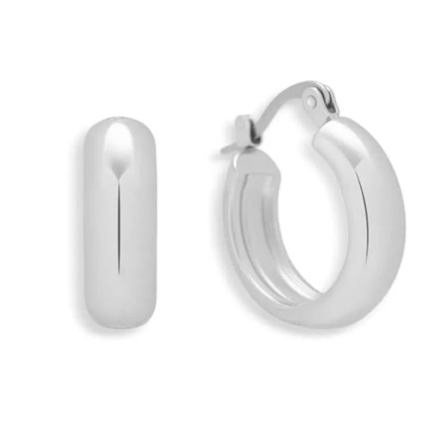 

EVRY JEWELS WATERPROOF Plated Stainless Steel Chunky Dome Hoop Earrings